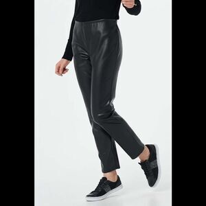 Rubin Singer Studio Faux Leather Pull-On Pants Black - Petite